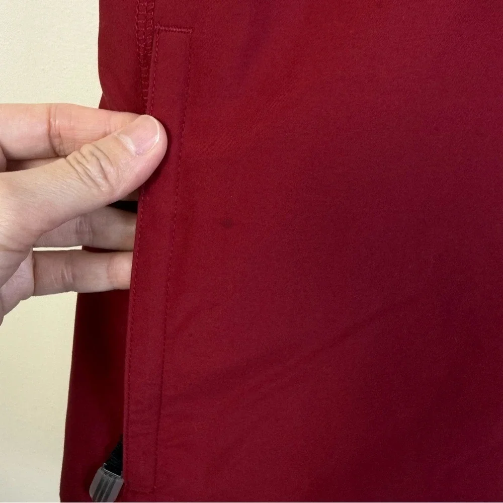 Adidas Men Maroon‎ Quarter-Zip Pullover Jacket ClimaShell Wind XL Pocket Lightwt